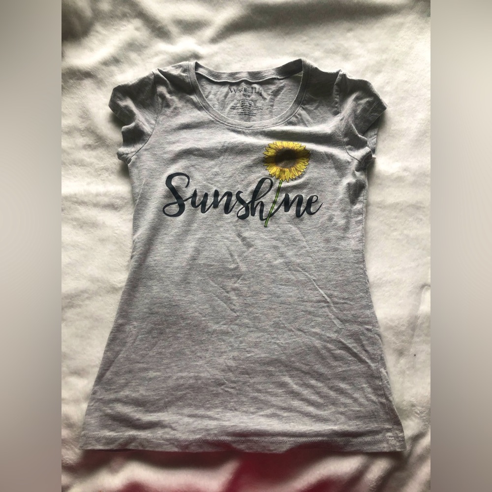 "Sunshine" Sunflower Gray T-Shirt